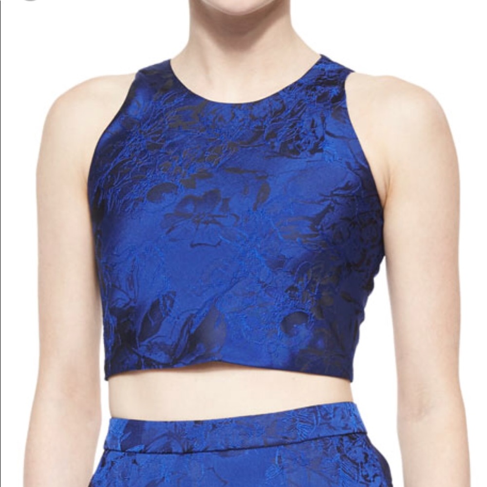 Alice and Olivia Brocade crop top